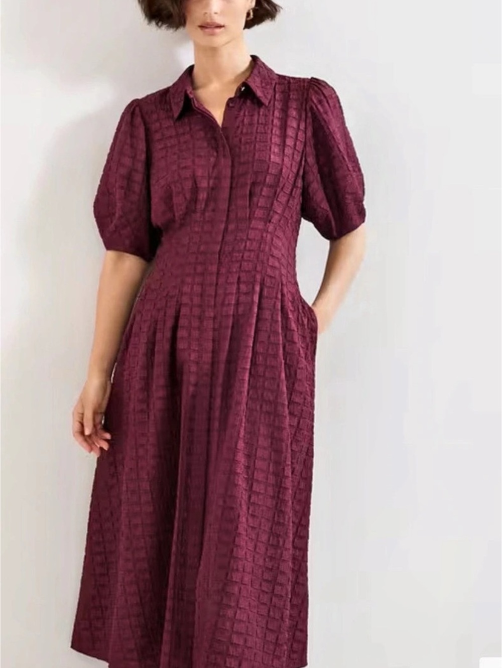 Phase Eight Burgundy Fall Dress Size 10